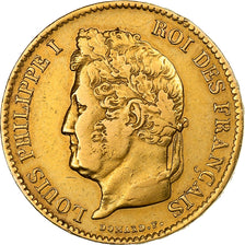 France, 40 Francs, Louis-Philippe, 1834, Paris, Gold, EF(40-45), KM:747.1