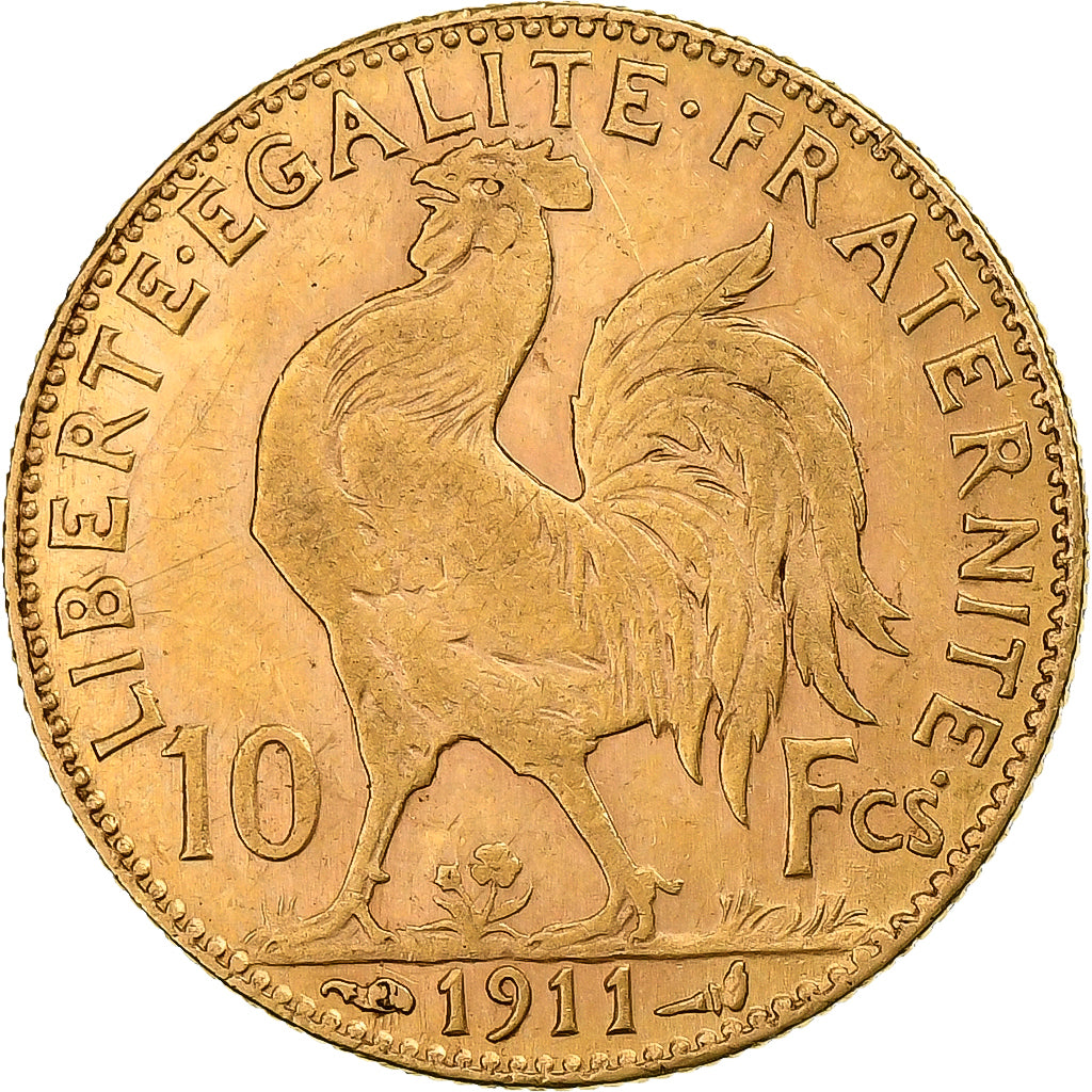 Frankreich, 10 Francs, Marianne, 1911, Paris, Gold, SS, KM:846