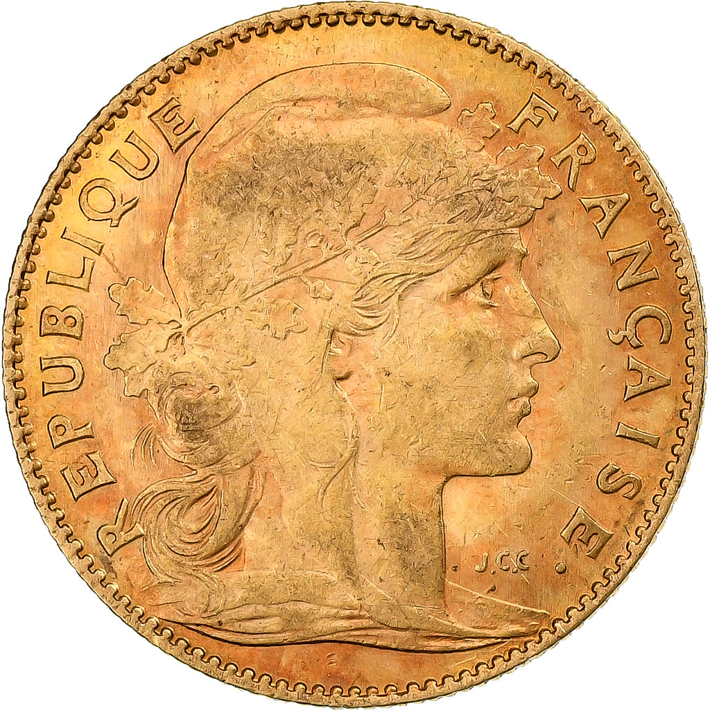 Francia, 10 Francs, Marianne, 1911, Paris, Oro, BB, KM:846
