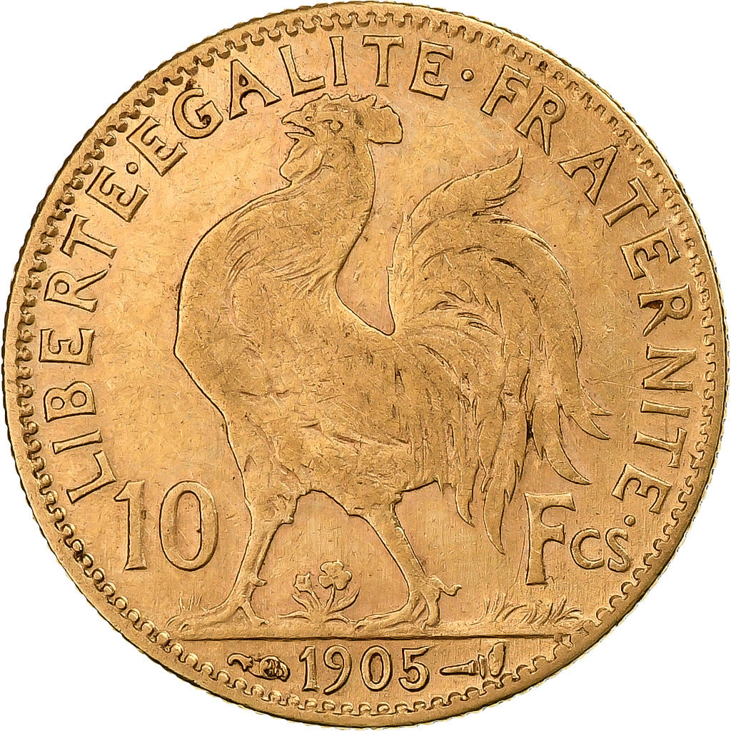 France, 10 Francs, Marianne, 1905, Paris, Gold, EF(40-45), KM:846