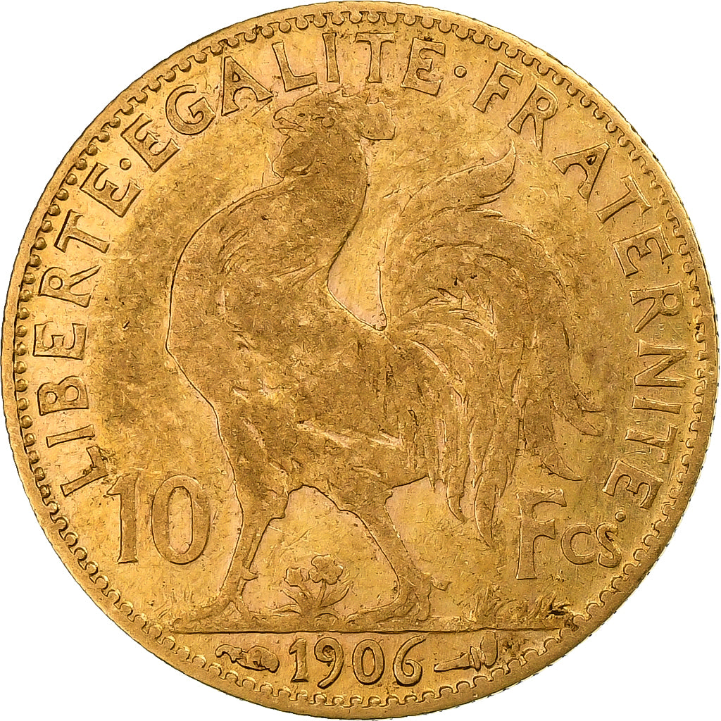 France, 10 Francs, Marianne, 1906, Paris, Gold, EF(40-45), KM:846
