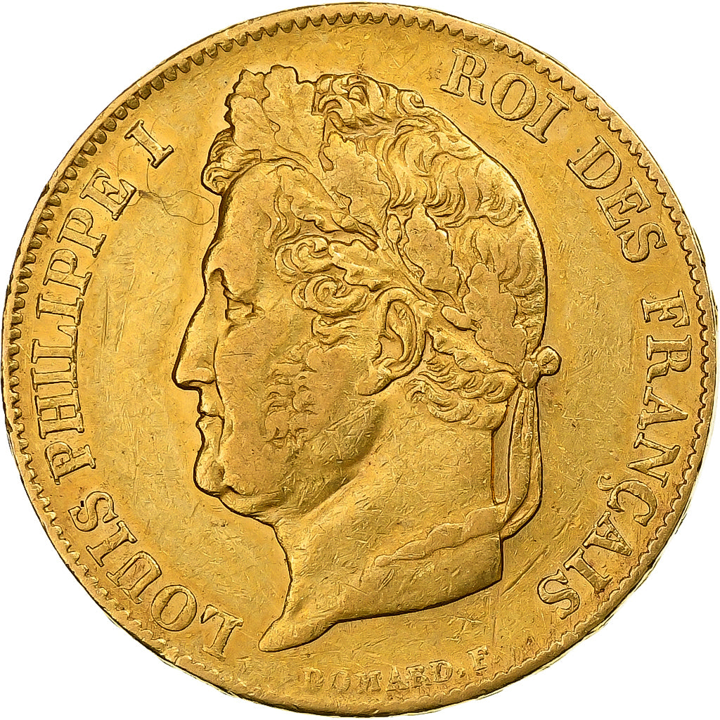 Francja, 20 Francs, Louis-Philippe, 1839, Paris, Złoto, EF(40-45), KM:750.1
