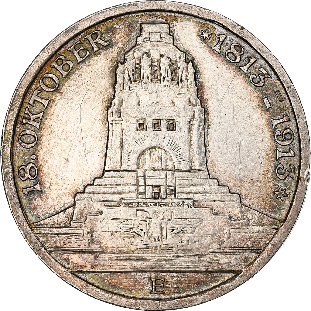 Stati tedeschi, SAXONY-ALBERTINE, Friedrich August III, 3 Mark, 1913
