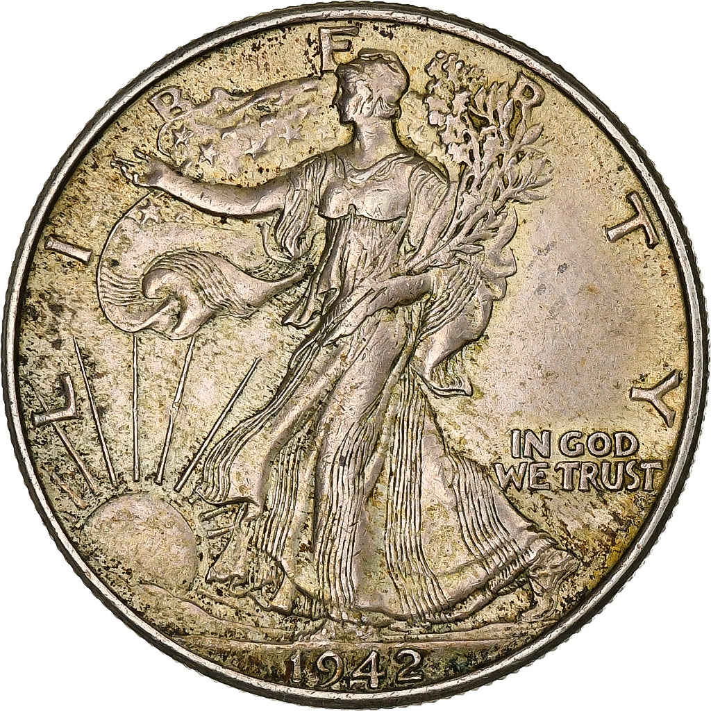 United States, Half Dollar, Walking Liberty Half Dollar, 1942, Philadelphia