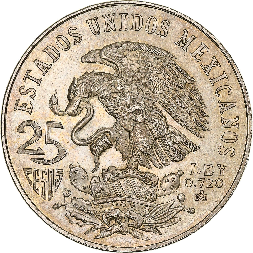 Mexico, 25 Pesos, 1968, Mexico City, Zilver, PR, KM:479.1
