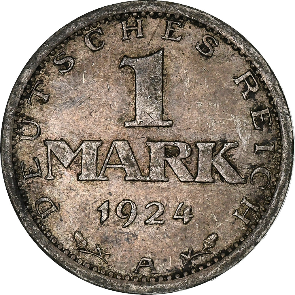 ALEMANIA - REPÚBLICA DE WEIMAR, Mark, 1924, Berlin, Plata, MBC, KM:Pn257