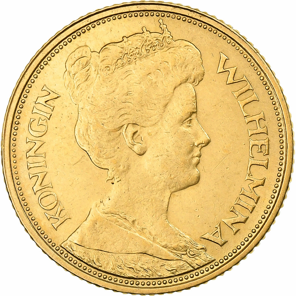 Países Bajos, Wilhelmina I, 5 Gulden, 1912, Utrecht, Oro, SC, KM:151