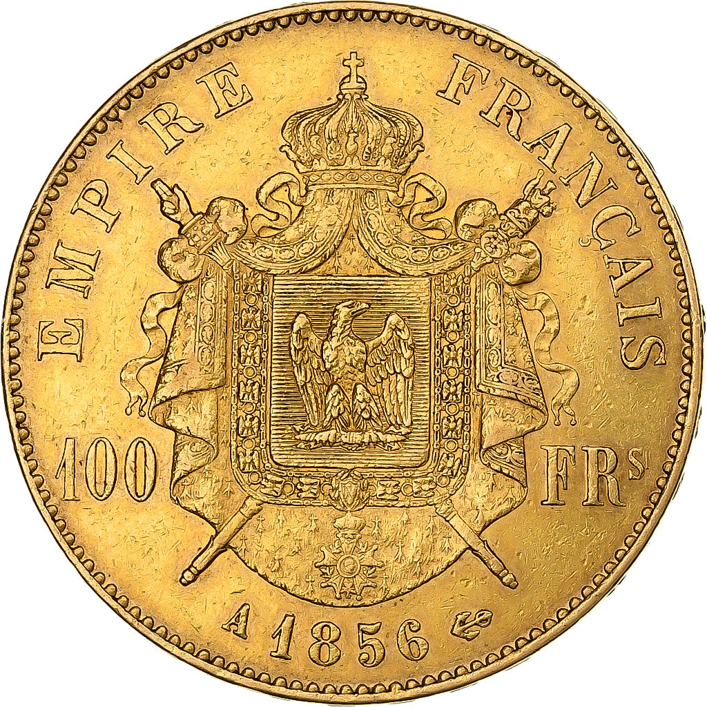 Frankrijk, Napoleon III, 100 Francs, Napoléon III, 1856, Paris, Goud, ZF+