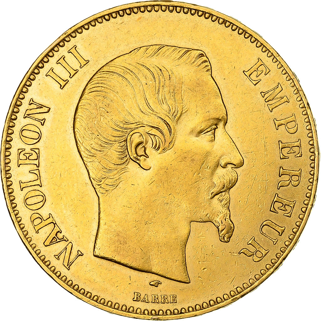 Frankrijk, Napoleon III, 100 Francs, Napoléon III, 1855, Paris, Goud, ZF+