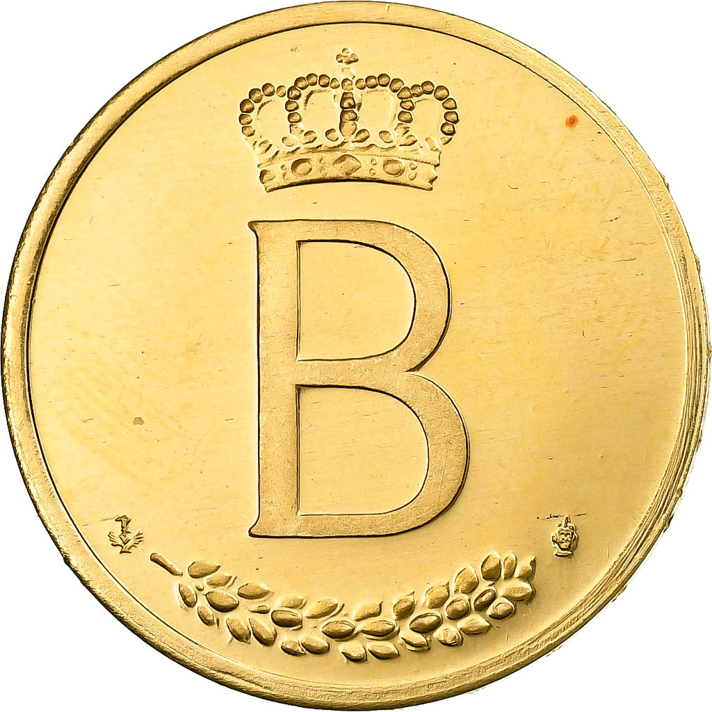 België, 20 Francs, 20 Frank, 25 années de règne, 1976, Bruxelles, Goud, UNC