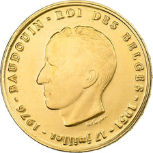 België, 20 Francs, 20 Frank, 25 années de règne, 1976, Bruxelles, Goud, UNC
