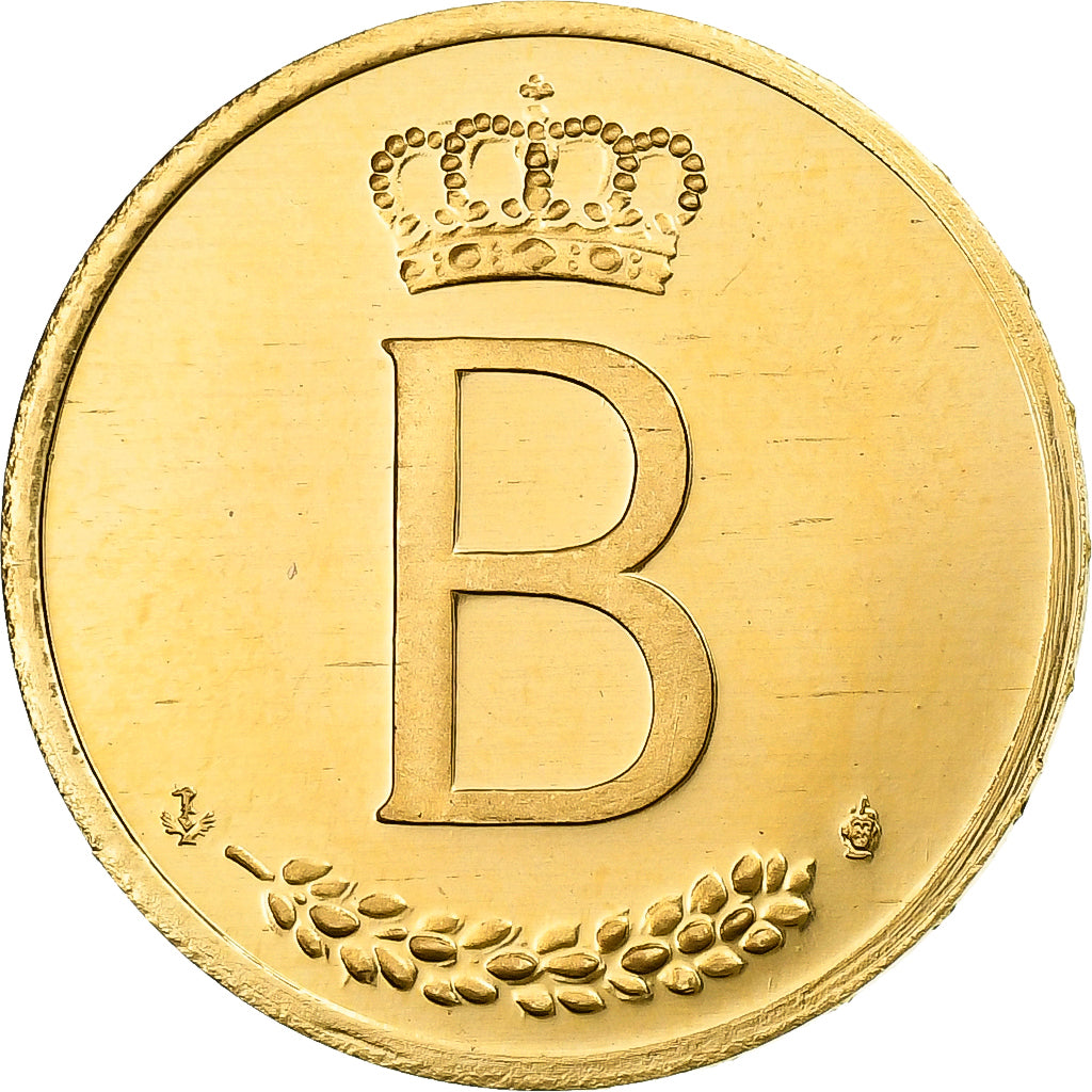 België, 20 Francs, 20 Frank, 25 années de règne, 1976, Bruxelles, Goud, UNC
