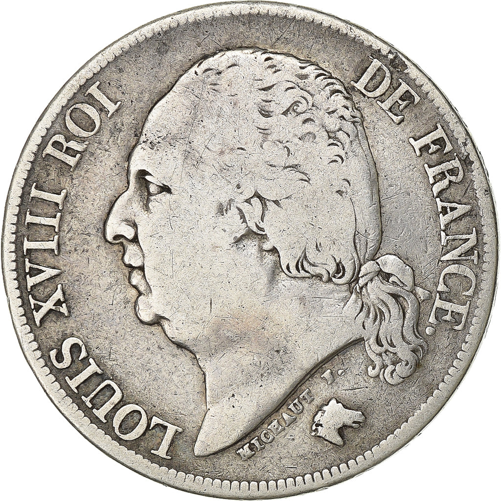 France, Louis XVIII, 2 Francs, Louis XVIII, 1824, Rouen, Silver, VF(20-25)