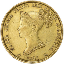 ESTADOS ITALIANOS, PARMA, Maria Luigia, 40 Lire, 1821, Parma, Dourado