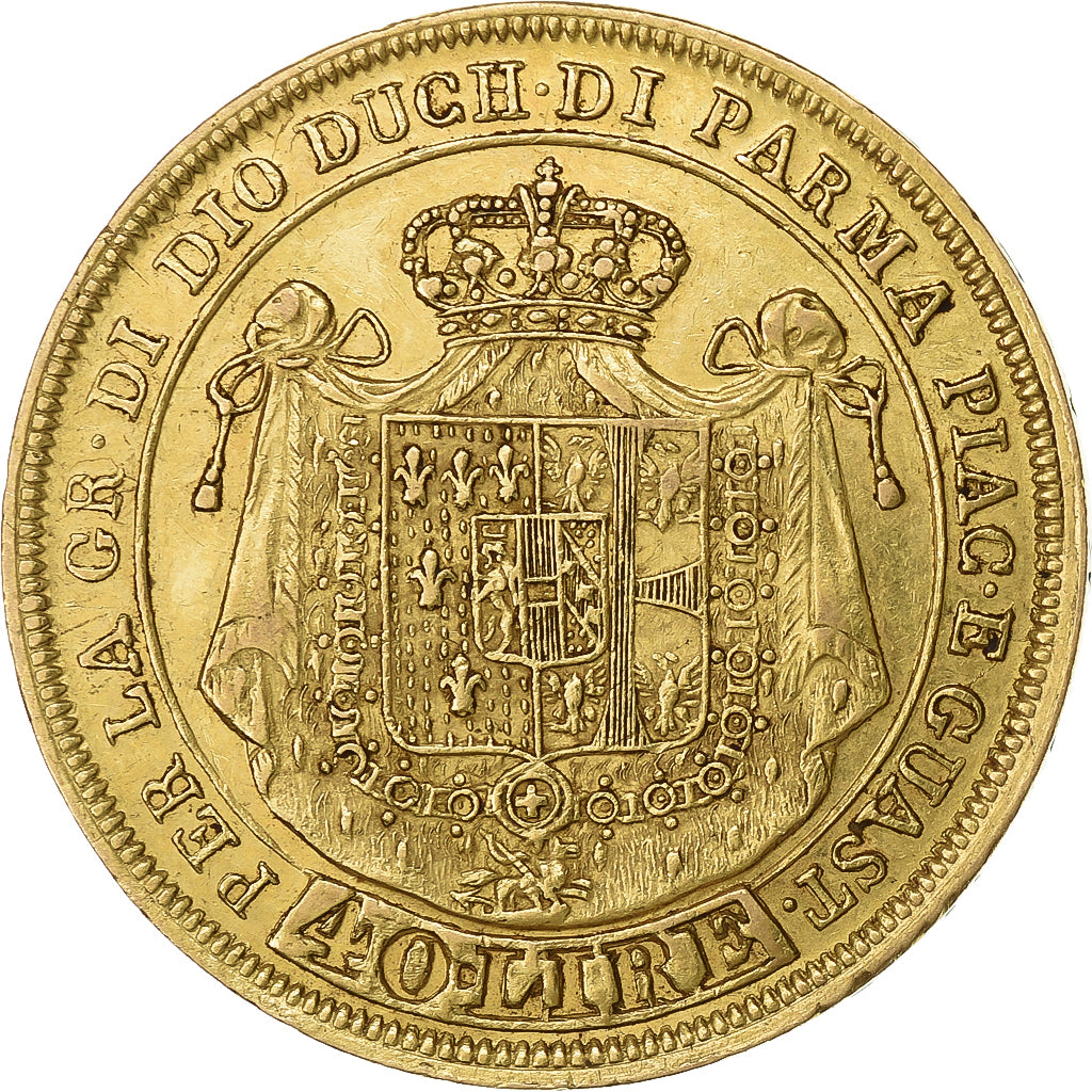 ESTADOS ITALIANOS, PARMA, Maria Luigia, 40 Lire, 1821, Parma, Dourado