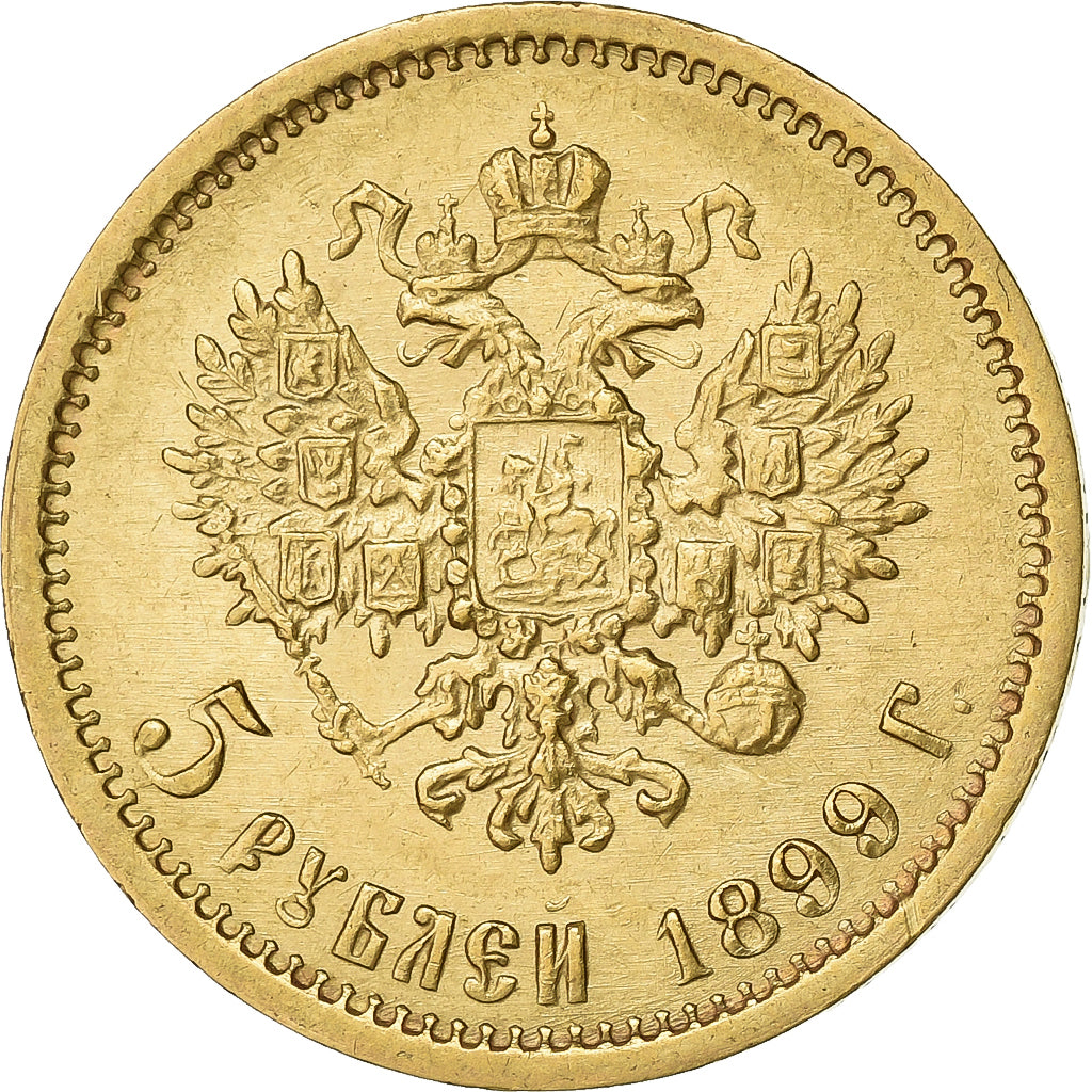 Russie, Nicholas II, 5 Roubles, 1899, St. Petersburg, Or, SUP, KM:62