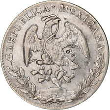 México, 8 Reales, 1895, Mexico City, Contremarque, Plata, MBC, KM:377.10