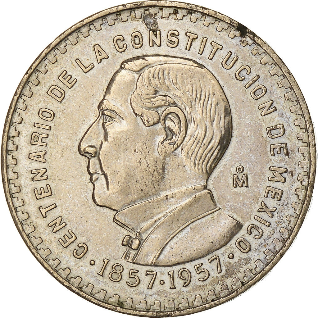 Mexico, Peso, 1957, Mexico City, Silver, EF(40-45), KM:458