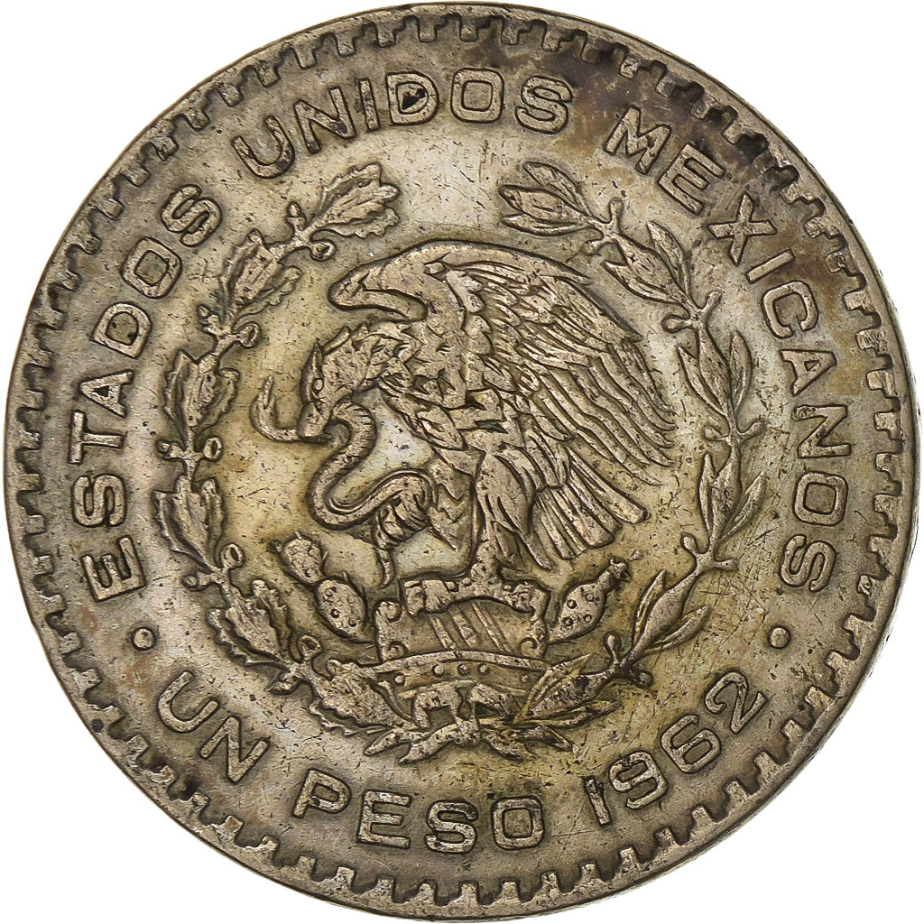 Mexico, Peso, 1962, Mexico City, Silver, EF(40-45), KM:459