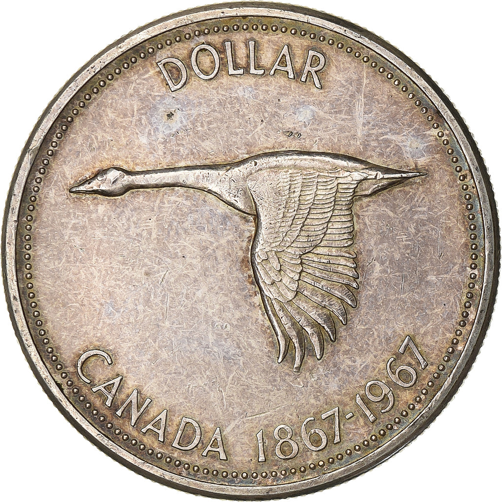 Canada, Elizabeth II, Dollar, 1967, Ottawa, Silver, AU(50-53), KM:70