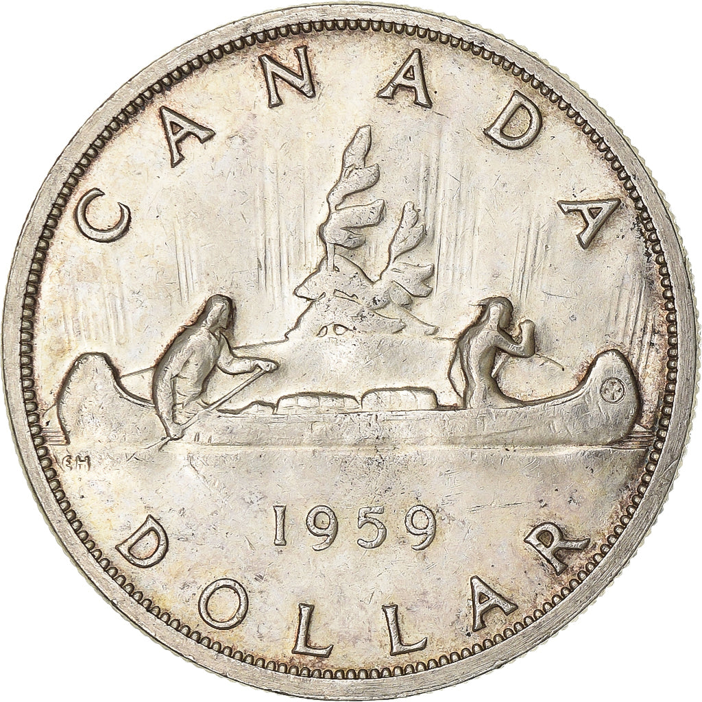 Canada, Elizabeth II, Dollar, 1959, Ottawa, Silver, EF(40-45), KM:54
