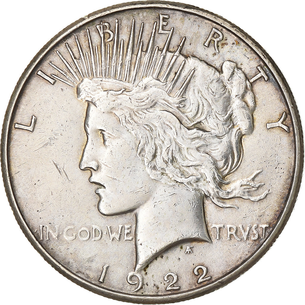United States, Dollar, Peace Dollar, 1922, San Francisco, Silver, EF(40-45)