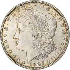 United States, Dollar, Morgan Dollar, 1887, Philadelphia, Silver, AU(55-58)