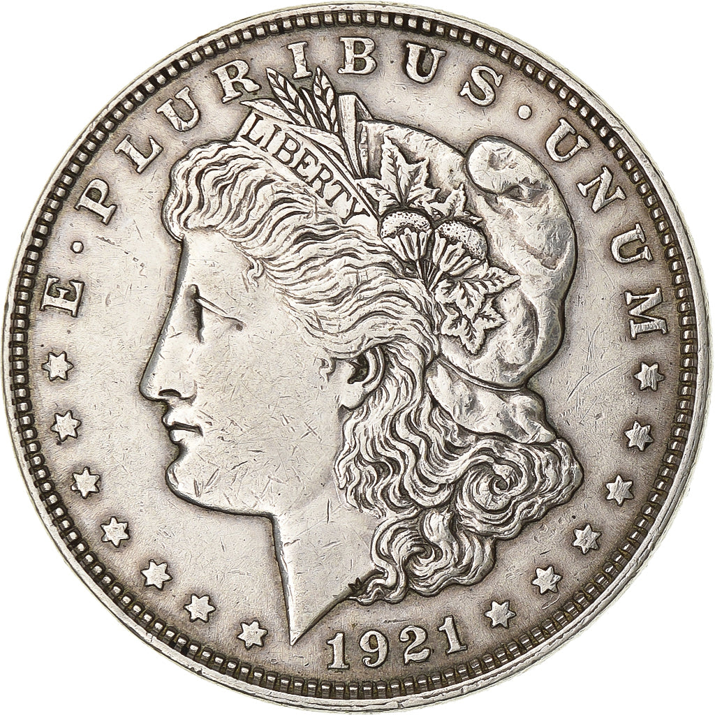 United States, Dollar, Morgan Dollar, 1921, Denver, Silver, AU(50-53), KM:110