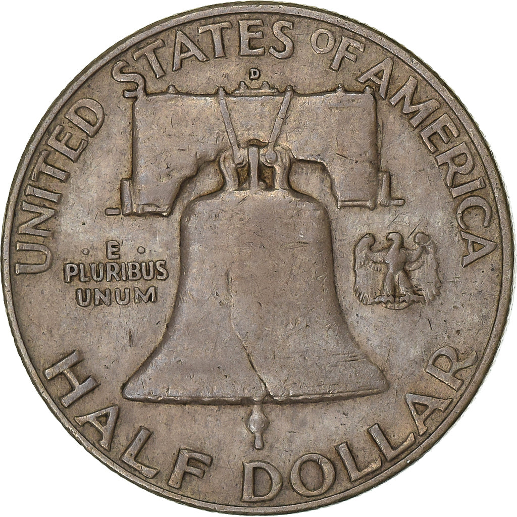 Half Dollar, Franklin Half Dollar, 1957, Denver, Srebro, VF(30-35), KM:199