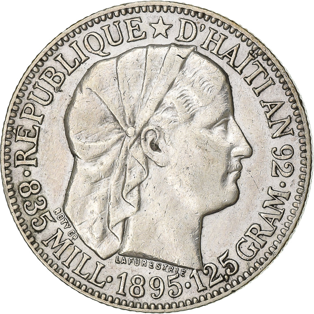 Haiti, 50 Centimes, 1895, Paris, Silver, AU(50-53), KM:47
