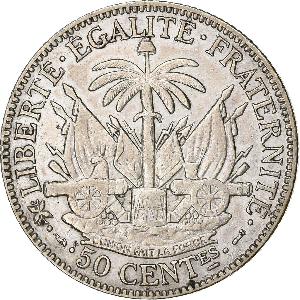 Haiti, 50 Centimes, 1895, Paris, Silver, AU(50-53), KM:47