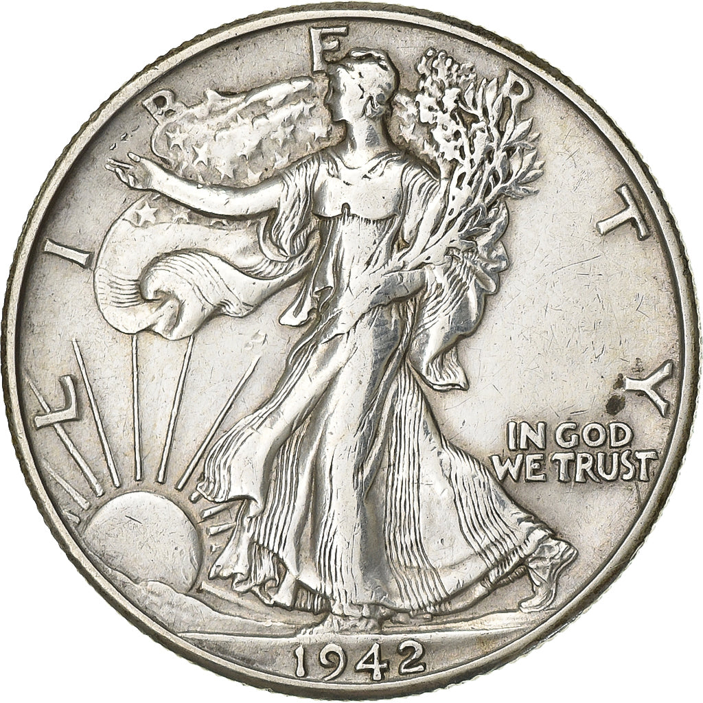 United States, Half Dollar, Walking Liberty Half Dollar, 1942, Denver, Silver