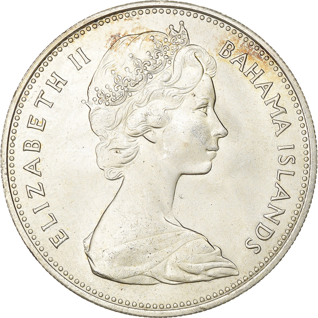 Bahamas, Elizabeth II, 2 Dollars, 1966, Silver, AU(55-58), KM:9