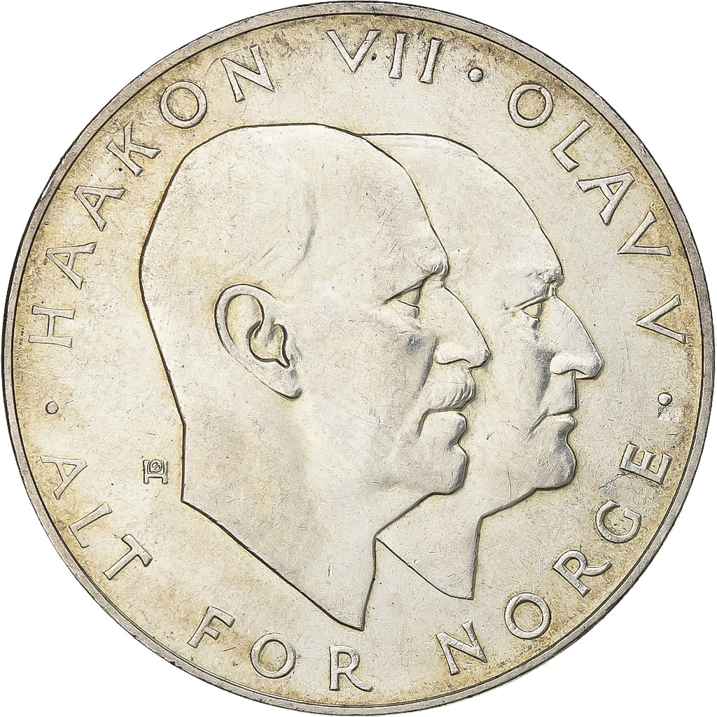 Norway, Olav V, 25 Kroner, 1970, Silver, AU(50-53), KM:414