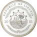 Liberia, 20 Dollars, 2001, Franklin Mint, Argento, SPL