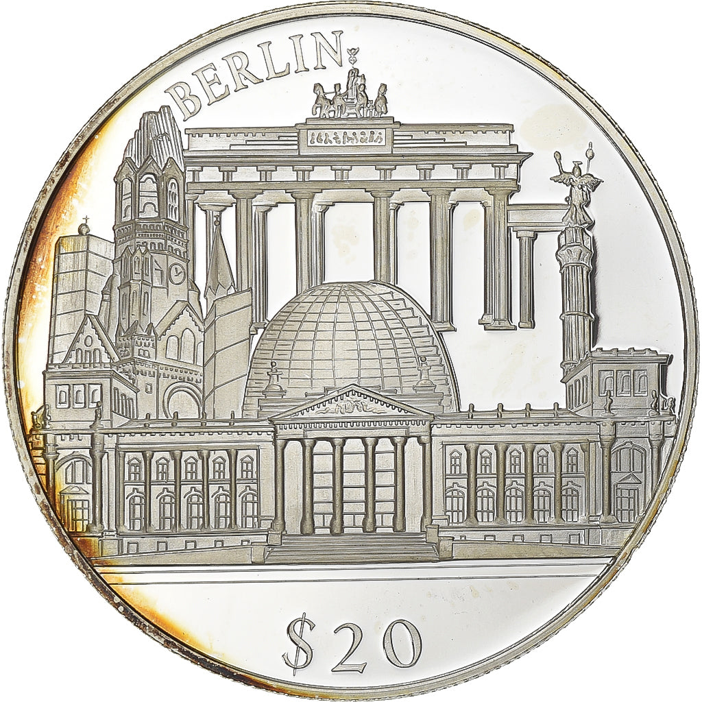 Libéria, 20 Dollars, 2000, American Mint, Prata, MS(60-62)