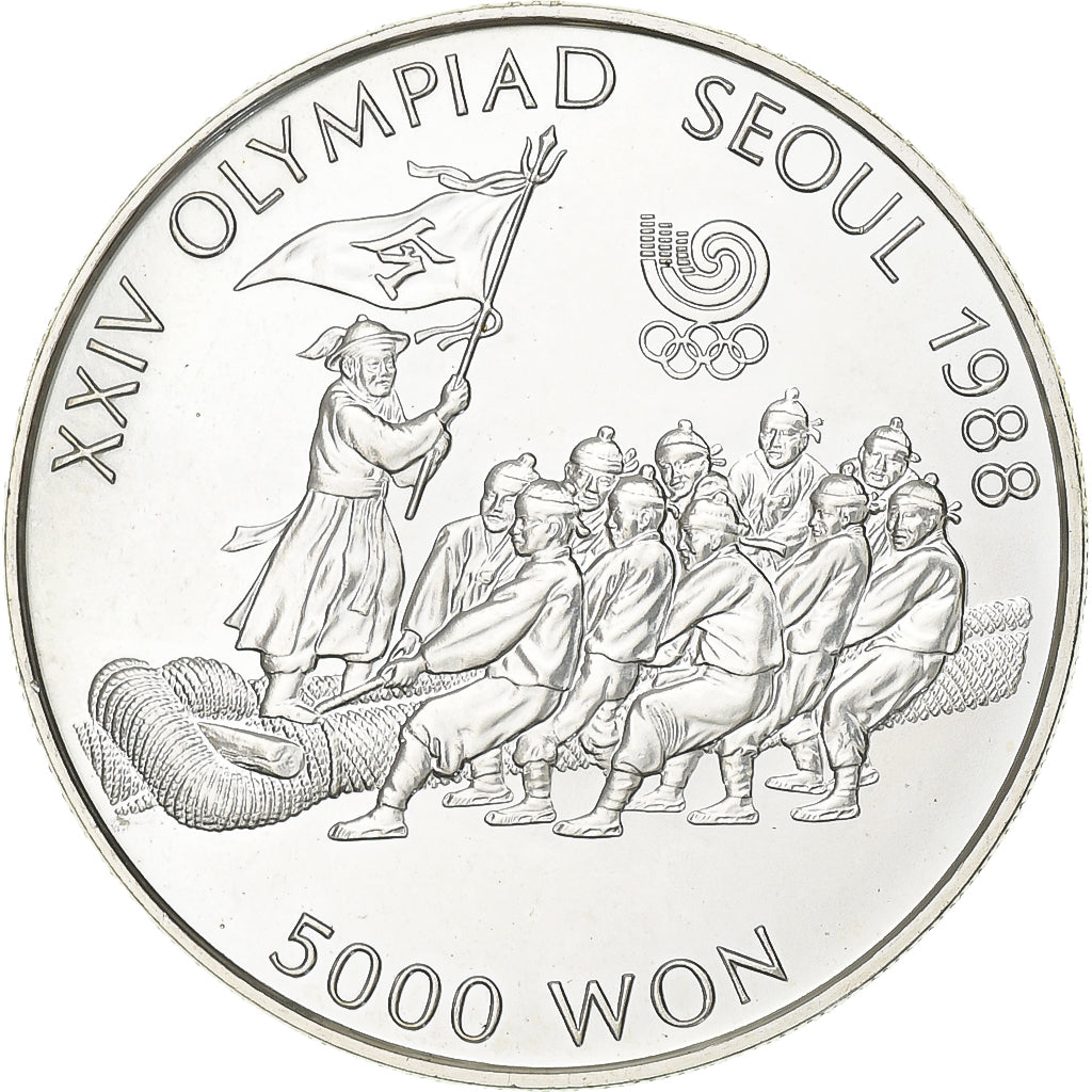 South Korea, 5000 Won, 1986, Silver, MS(60-62), KM:55