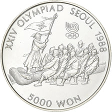 COREA DEL SUD, 5000 Won, 1986, Argento, SPL, KM:55