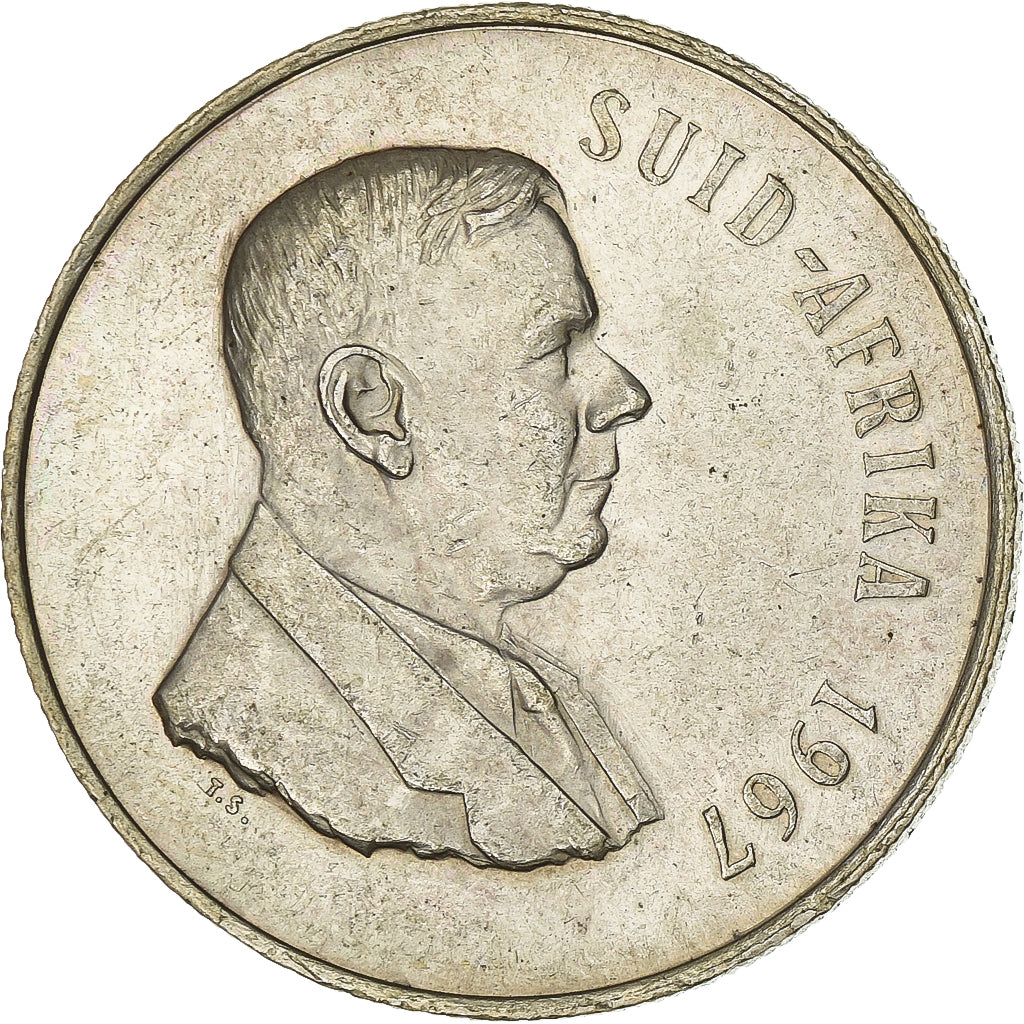 South Africa, Rand, 1967, Pretoria, Silver, AU(55-58), KM:72.2