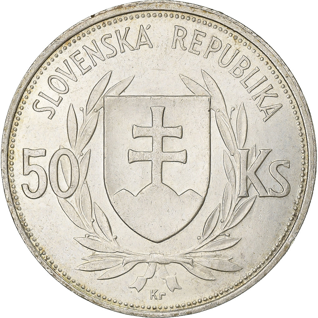 Eslováquia, 50 Korun, 1944, Kremnica, Prata, AU(50-53), KM:10