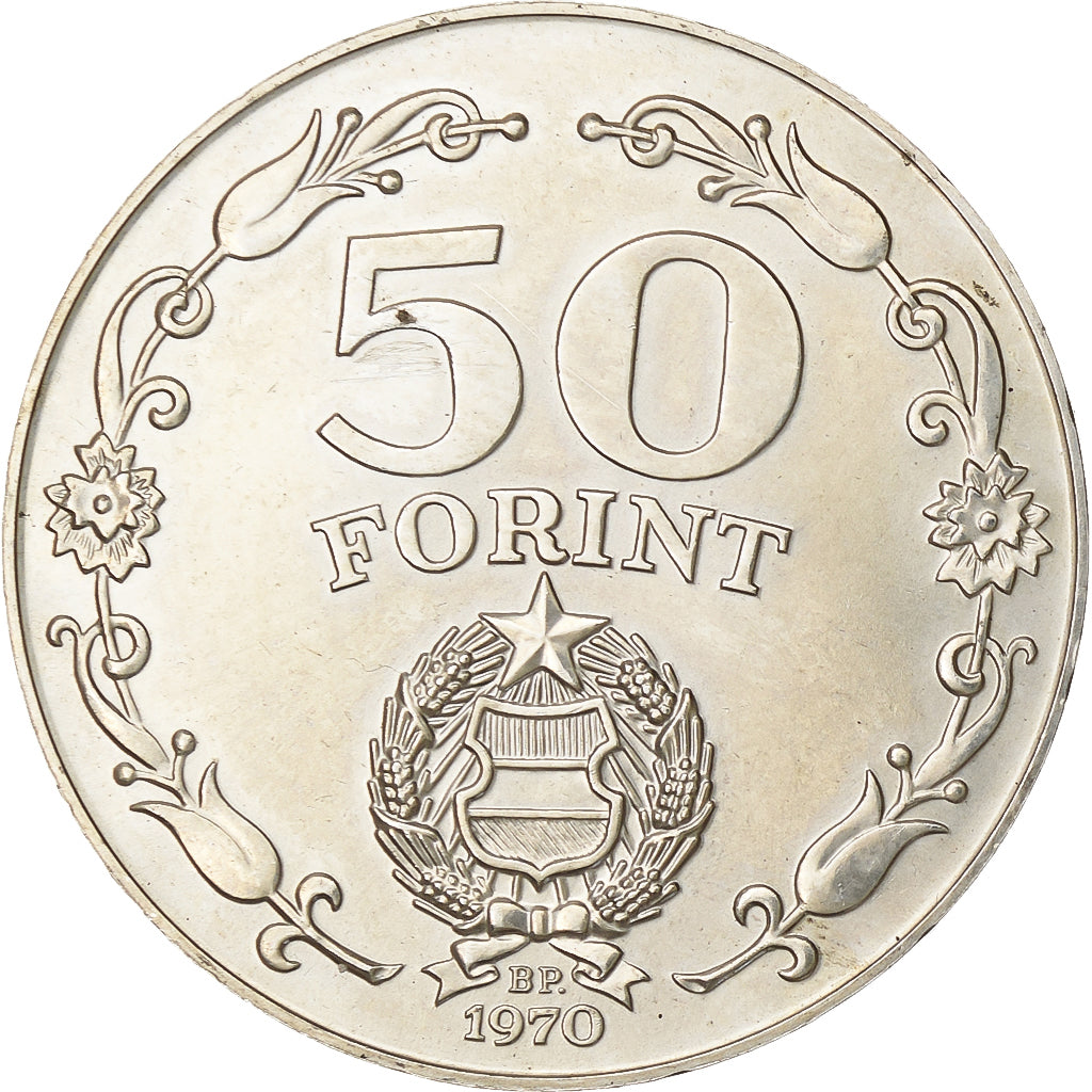 Hungary, 50 Forint, Otven, 1970, Budapest, Silver, AU(50-53), KM:592