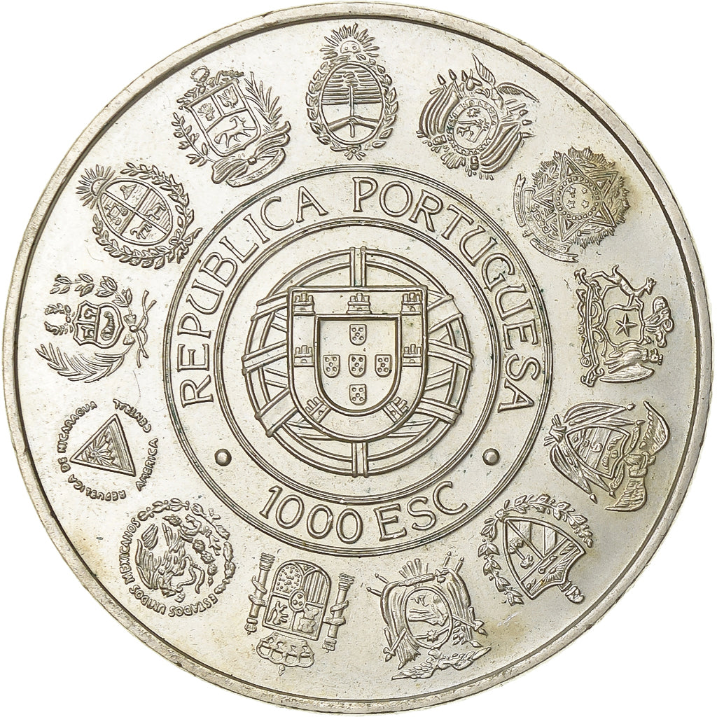Portugal, 1000 Escudos, 1992, Lisbon, Zilver, PR+, KM:657