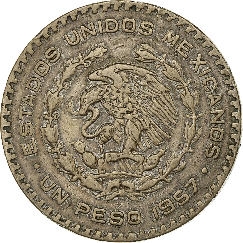 Mexico, 5 Pesos, 1957, Mexico City, Zilver, ZF, KM:469