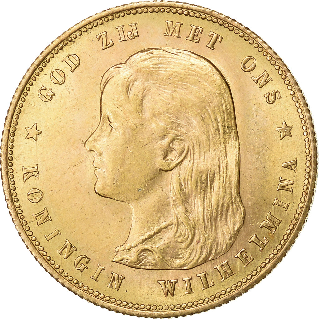 Paesi Bassi, Wilhelmina I, 10 Gulden, 1897, Utrecht, Oro, BB+, KM:118