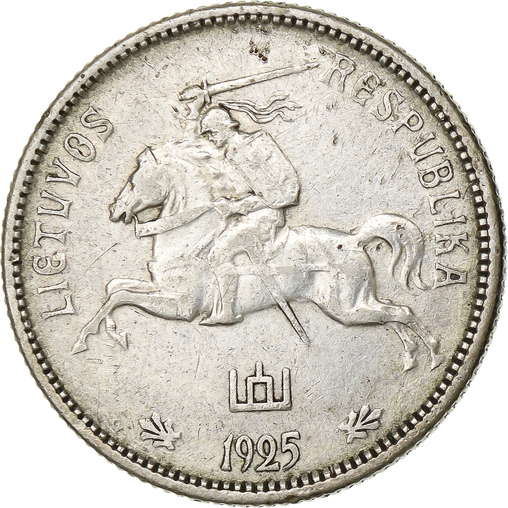 Lithuania, 2 Litu, 1925, King's Norton, Silver, EF(40-45), KM:77