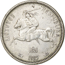 Lithuania, 2 Litu, 1925, King's Norton, Silver, EF(40-45), KM:77