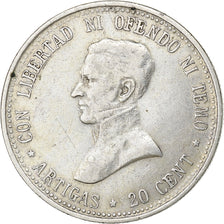 Uruguay, 20 Centesimos, 1920, Silver, EF(40-45), KM:24