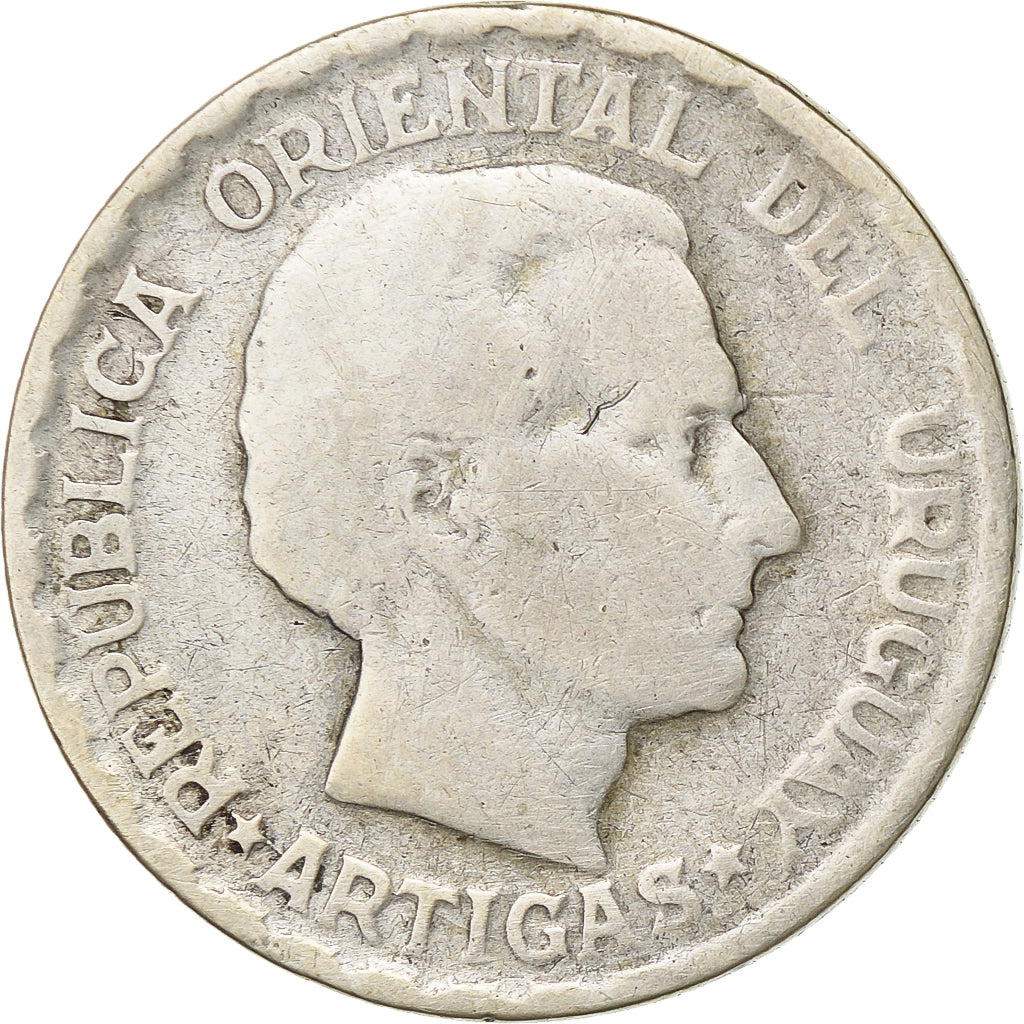 Urugwaj, 50 Centesimos, 1943, Santiago, Srebro, VF(30-35), KM:31