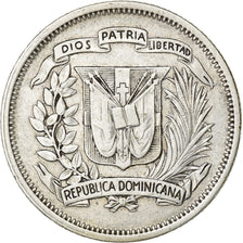 Dominican Republic, 25 Centavos, 1956, Philadelphia, Silver, EF(40-45), KM:20