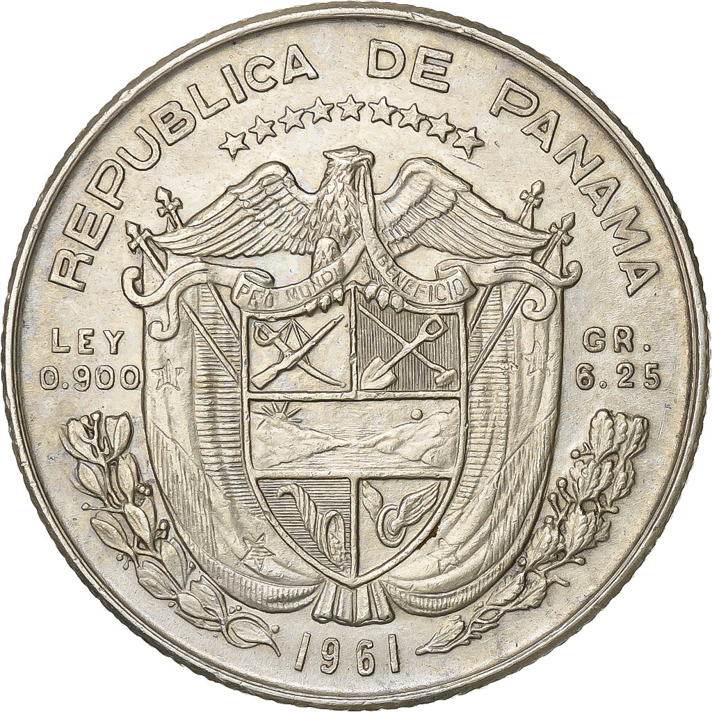Panama, 1/4 Balboa, 1961, Franklin Mint, Silver, EF(40-45), KM:25